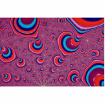 Red and blue peacock tail cut out