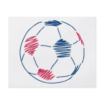 red and blue soccer scribble graphic flyers