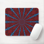Red and Blue Stained Glass Radial Mousepad