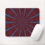 Red and Blue Stained Glass Radial Mousepad