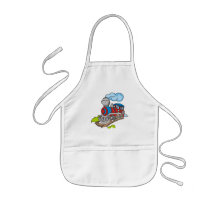 Red and Blue Train Tshirts and Gifts Apron