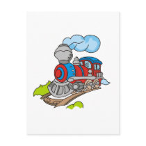 Red and Blue Train Tshirts and Gifts Post Card