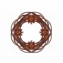 Red and Brown Ornate Wreath Frame Pin