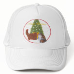 Red and Calico Persian Cats Christmas hats