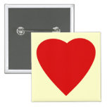Red and Cream Love Heart Design. Buttons