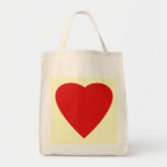 Red and Cream Love Heart Design. Canvas Bags
