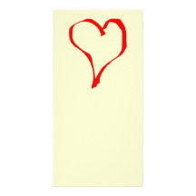 Red and Cream Love Heart Design. Custom Photo Card