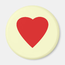 Red and Cream Love Heart Design. Magnet