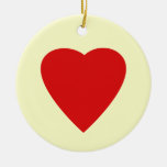 Red and Cream Love Heart Design. Christmas Ornaments