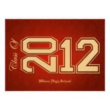 Red and Gold Class of 2012 Graduation Invites