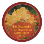 Red and Gold floral address labels stickers