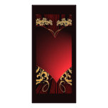 Red and gold heart design customized rack card