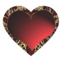 Red and gold heart design stickers
