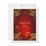 Red and Gold Love Design Personalized Announcements