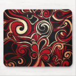Red and Gold Swirl Mouse Pas mousepads