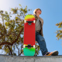 Red and Green Abstract Colours Skateboard