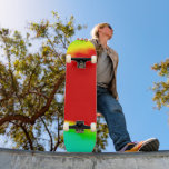 Red and Green Abstract Colours Skateboard