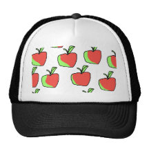Red and Green Apple Pattern. Hat