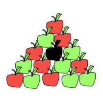 Red and Green Apples. Pool Balls, Triangle. Cut Out