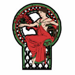 Red and Green art nouveau Photo Sculpture