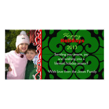 Red and Green Christmas photo card