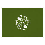 Red and Green Damask Photo Wedding RSVP Personalized Invitation
