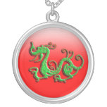 Red and Green Dragon Pendant necklaces