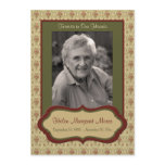 Red and Green Floral Memorial Card with Photo Custom Invitation