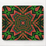 Red and green fractal background mouse mats