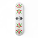 Red and Green Ganja Leafs Skateboard