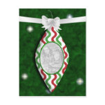 Red and Green Holiday Ornament Photo Postcard
