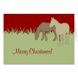 Red and Green Horse Christmas Card