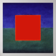 red and green on blue print
