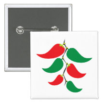 Red and Green Pepper Graphic on a string Buttons