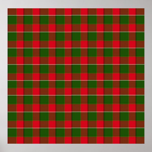 Red And Green Plaid Fabric Background Poster | Zazzle