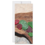 Red And Green Seaglass Christmas rack cards