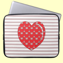 RED AND GREY HEART laptop sleeves
