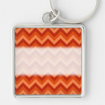 Red and Orange Chevron Stripes. Keychains