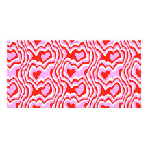 red and pink hearts pattern picture card