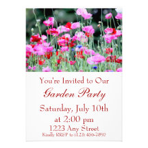 Red and Pink Poppies Personalized Invites