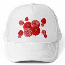 Red and Pink Zinnias hat