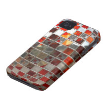 Red and Silver Disco Ball Mirrors iPhone 4 Case