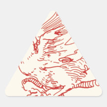 Red and Tan Dragon Sticker