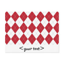 Red and White Argyle Pattern Post Cards