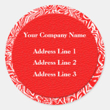 Red and White Business Address Lables Stickers