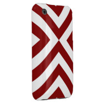 Red and White Chevrons iPhone 3 Case