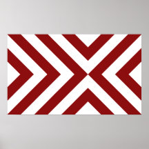 Red and White Chevrons Poster