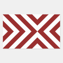 Red and White Chevrons Rectangular Stickers