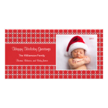 Red and White Christmas Photo Card
