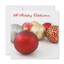 Red and White Custom Christmas Invitation Cards
